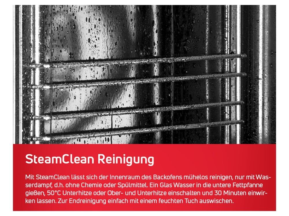 Amica Elektro-Herd-Set exclusives Design Einbauherd Set Glaskeramik Kochfeld Backofen Umluft Timer Bräterzone, mit 1-fach-Teleskopauszug, Steam Clean Reinigung