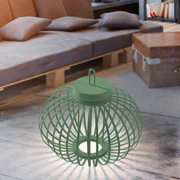 LED-Akku-Tisch- und Bodenleuchte Korga, grün, ⌀ 36 cm