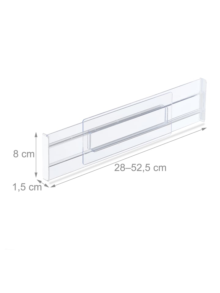 relaxdays 4 x Schubladentrenner in Transparent günstig kaufen onesize