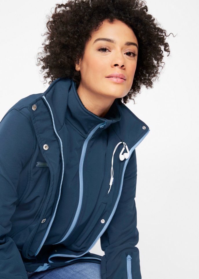 Stretch-Softshelljacke, 2 in 1-Optik