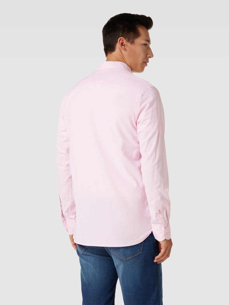 Freizeithemd mit Label-Stitching in rosa