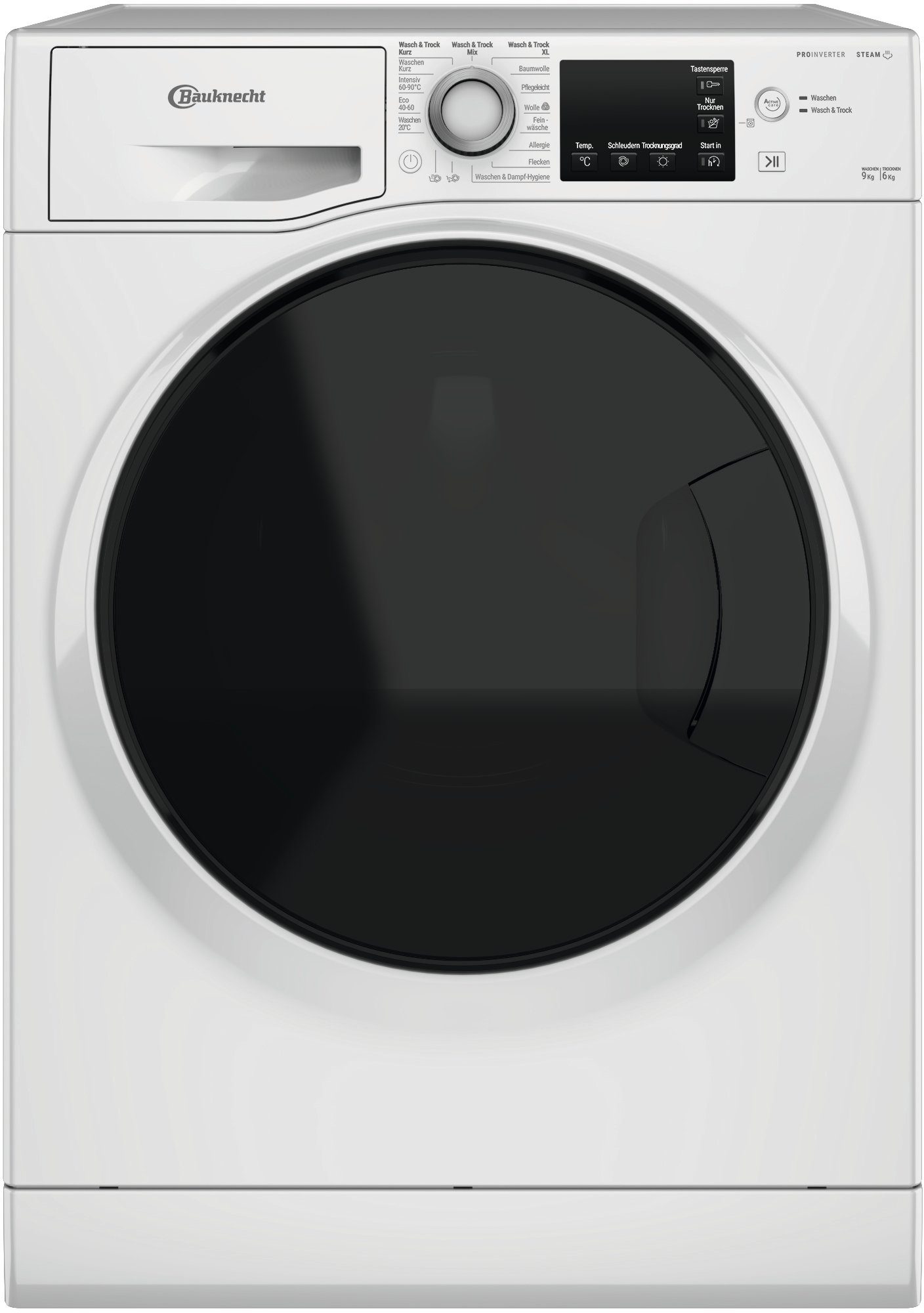 BAUKNECHT Waschtrockner WT Super Eco 96S 41 N, 9 kg, 6 kg, 1400 U/min, 4 Jahre Herstellergarantie