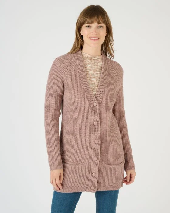 Gilet long mélange laine