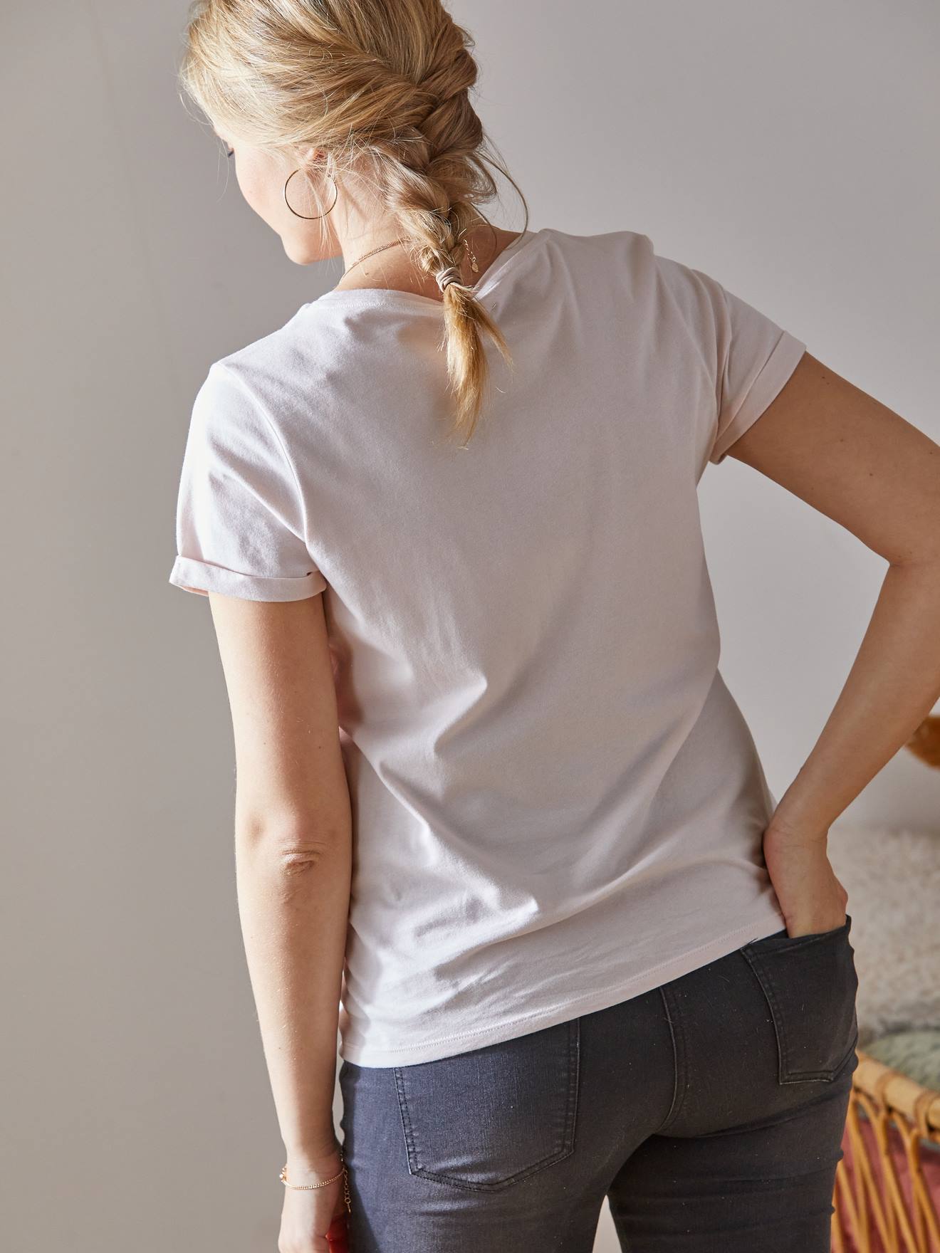 Vertbaudet Bio-Kollektion: T-Shirt für Schwangerschaft & Stillzeit CLUB MAMA, personalisierbar - senfgelb