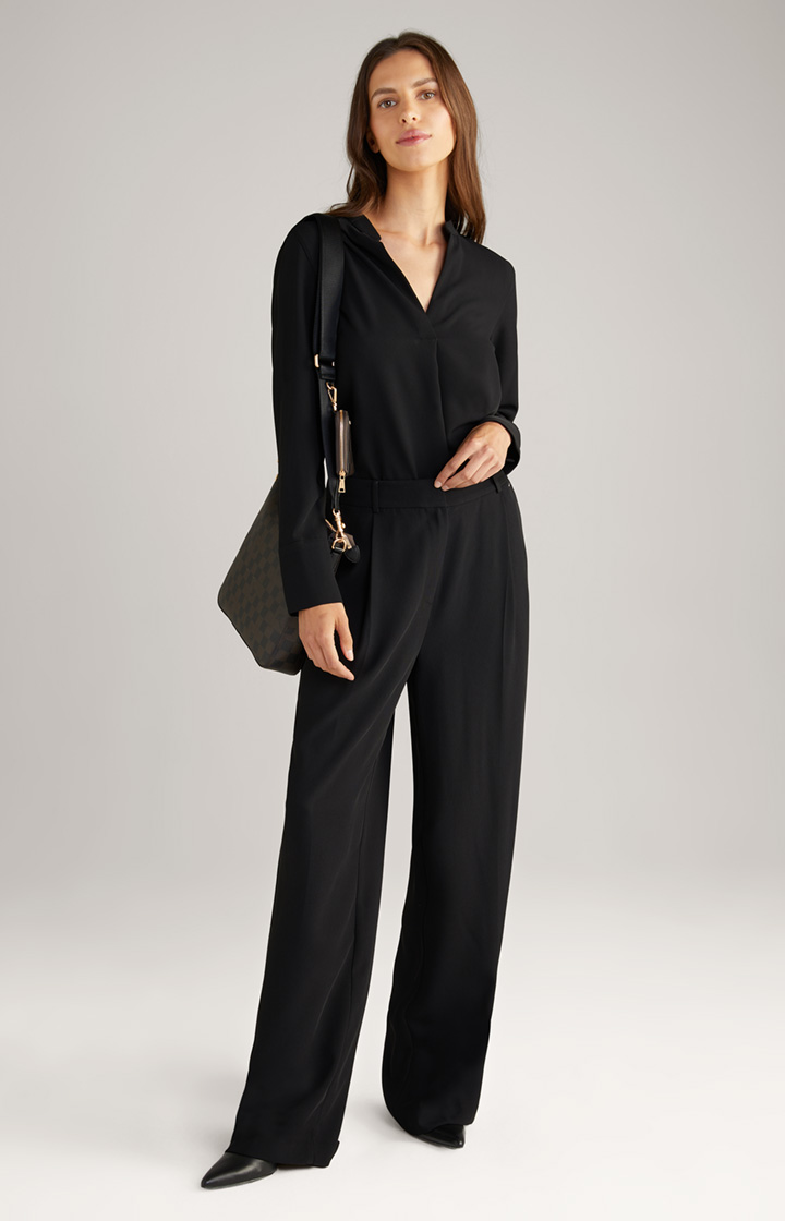 Twill-Bluse in Schwarz