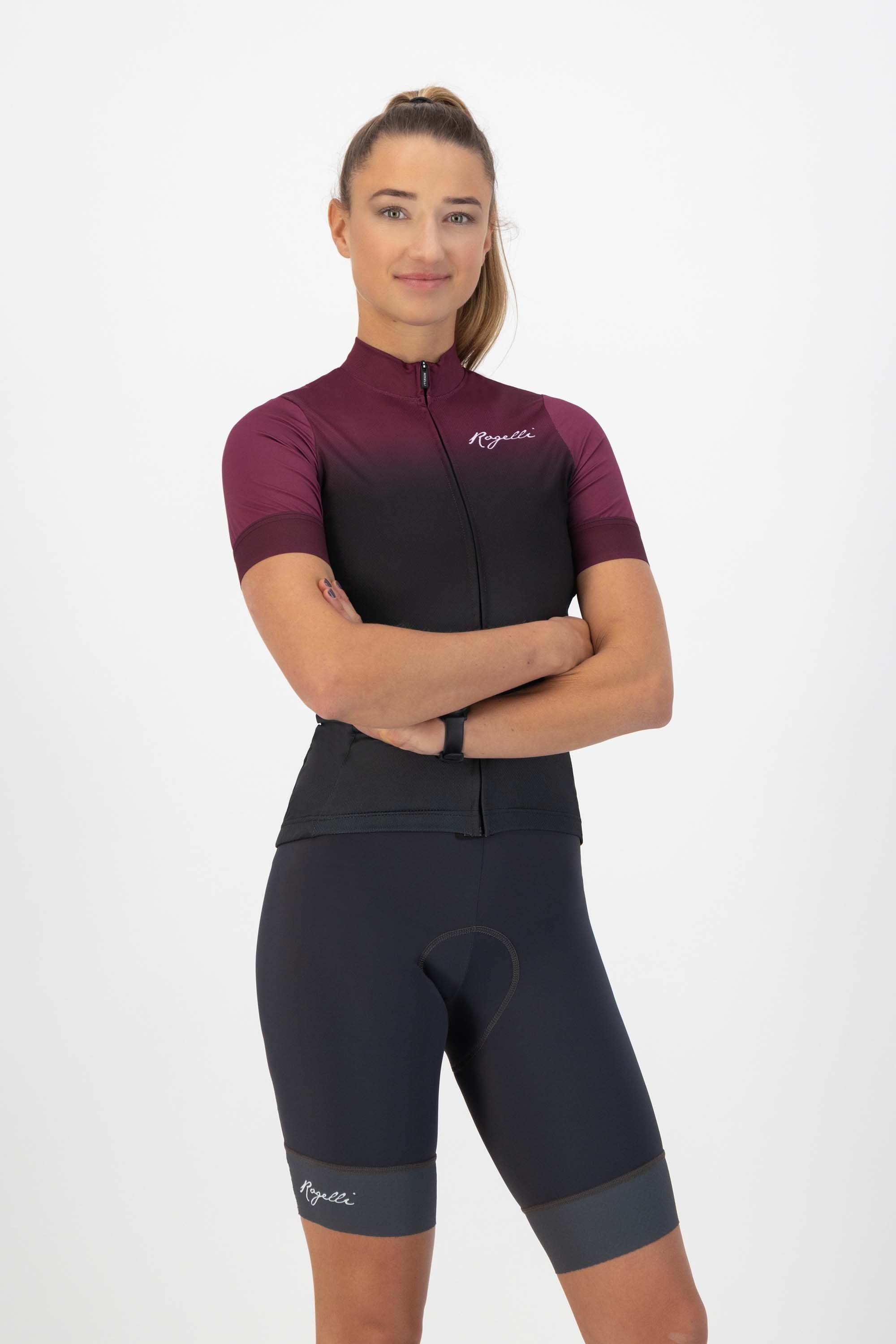 Rogelli Dream Grau/Bordeaux Damen Radtrikot Kurzarm
