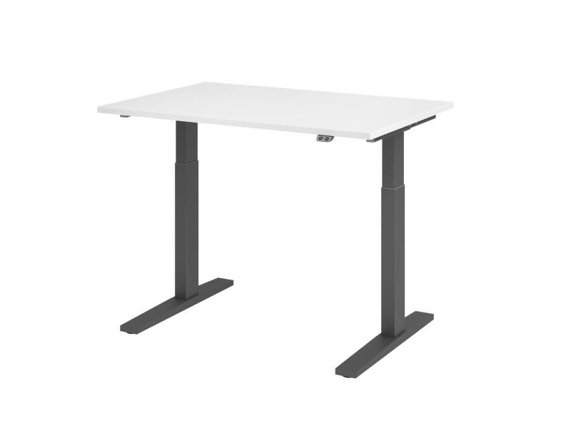Hammerbacher Sitz-Stehschreibtisch VXMKA12/W/G Weiß 1200 x 800 mm