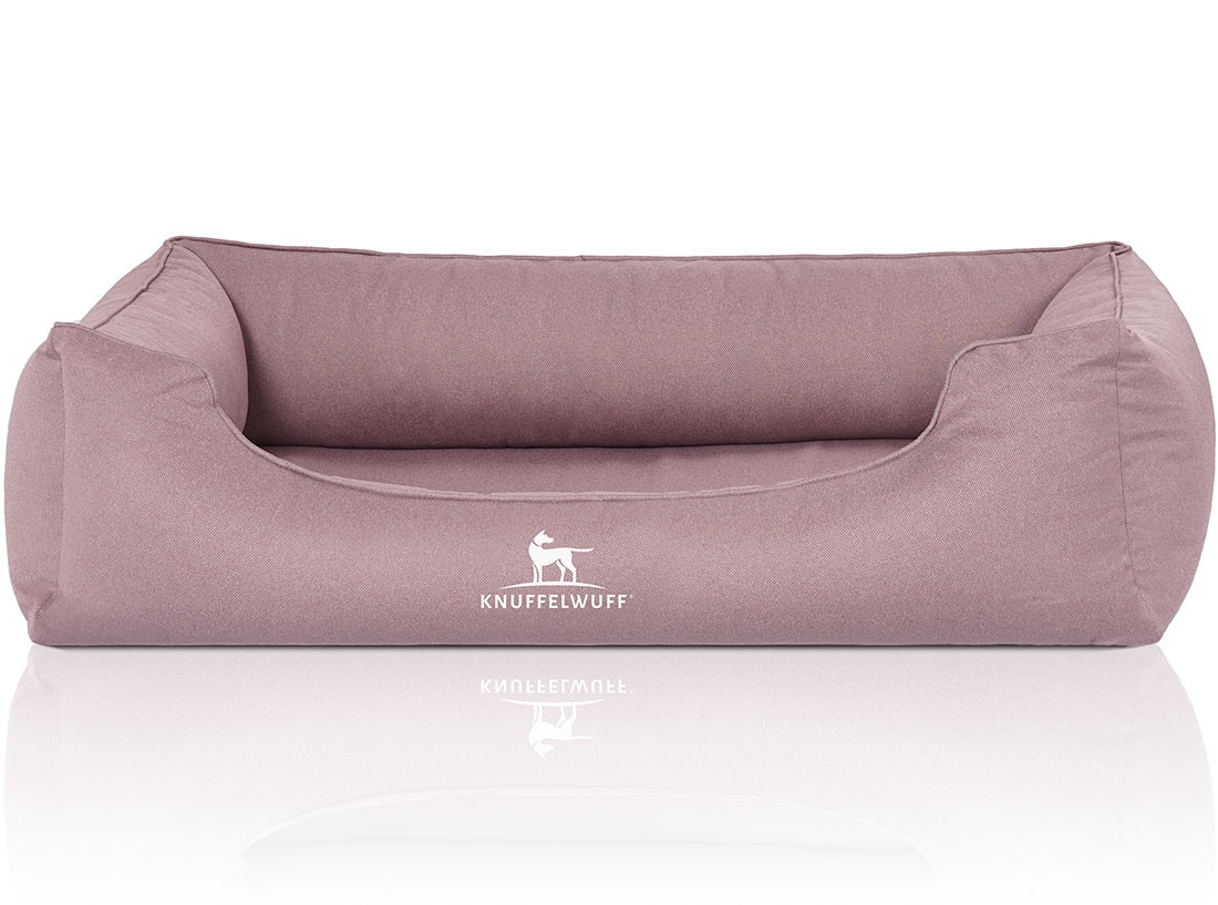Knuffelwuff Hundebetten Knuffelwuff Orthopädisches Wasserabweisendes Hundebett Leon aus Velours mit Handwebcharakter hellrosa XXL