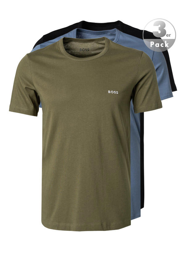 BOSS Black, T-Shirts, Regular Fit, Baumwolle, jeansblau-oliv-schwarz