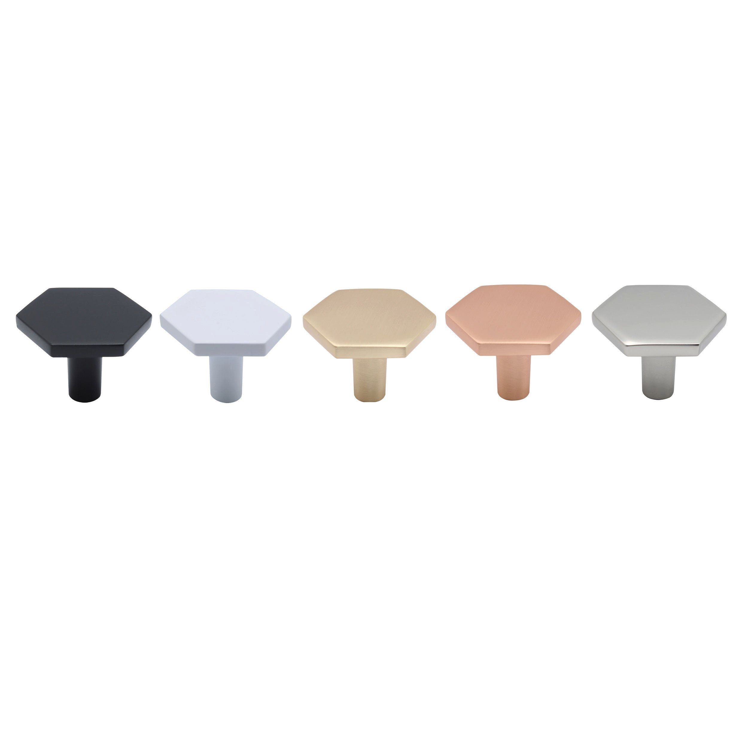 Natural Goods Berlin Möbelgriff HEXAGON (1-St), Möbelknopf, Schrankgriff, Knauf für Schublade und Tür, Weiß