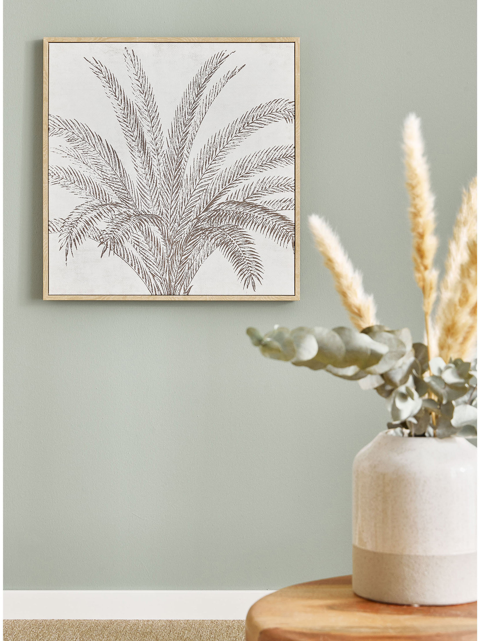 Palamos Leinwand-Druck-gerahmt, Beige