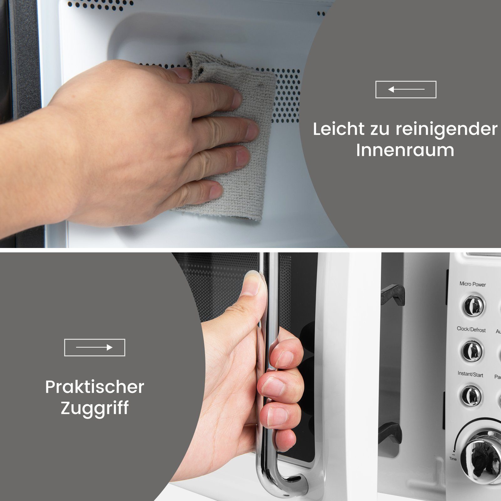 COSTWAY Mikrowelle, Mikrowelle, 20,00 l, 8 Programme, 5 Leistungsstufen