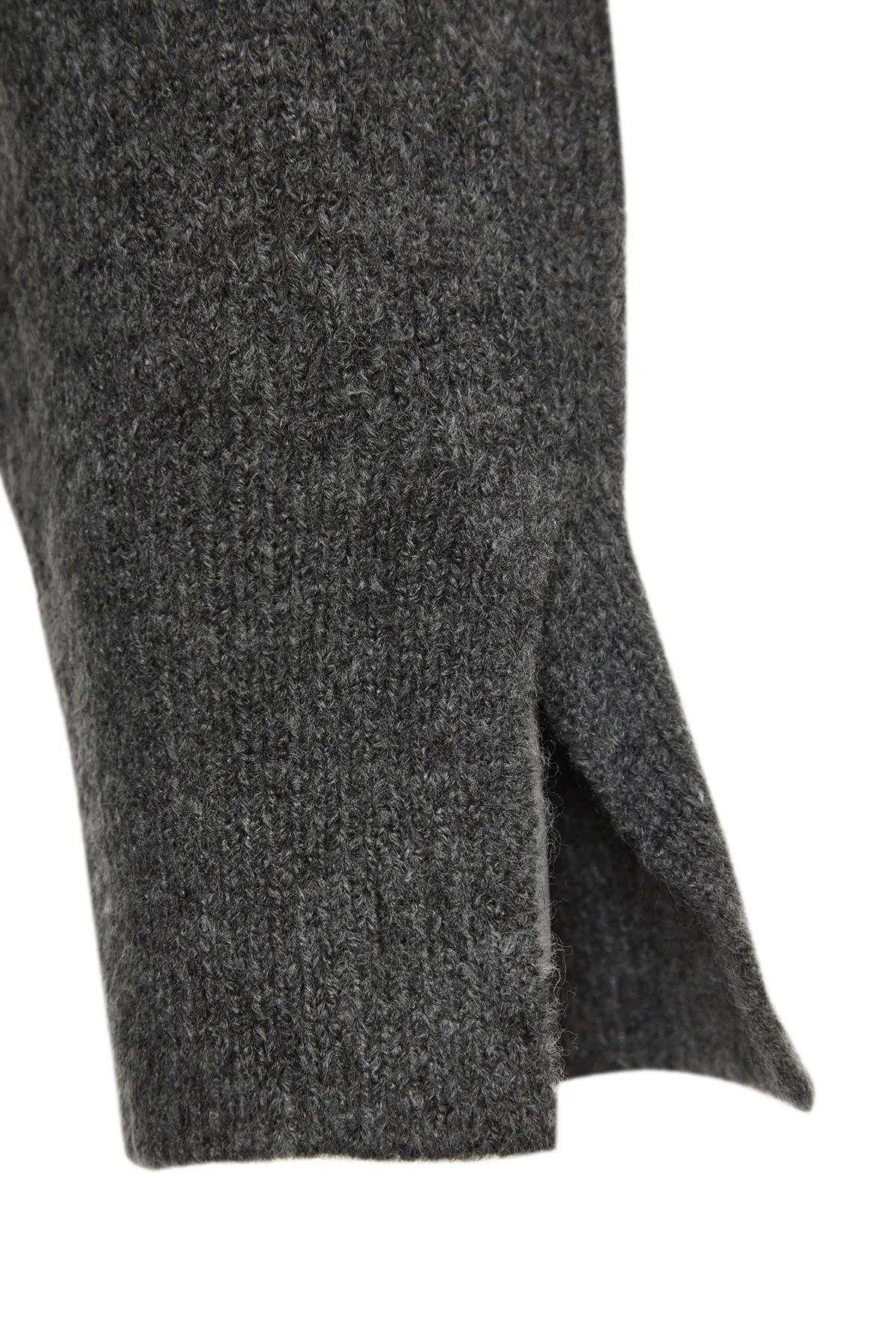Trendyol Collection  Anthrazitfarbenes, weich strukturiertes Basic-Strickober- und -Unterteil-Set mit Hose TWOAW22AU0312