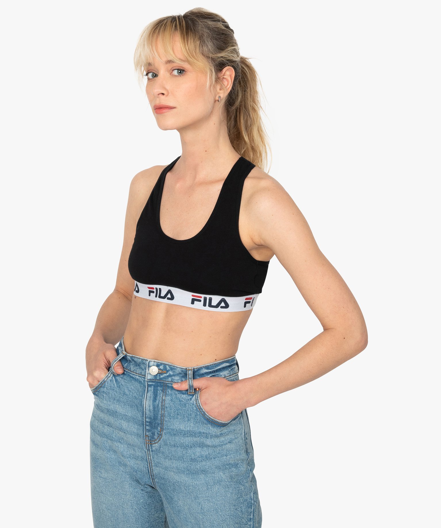 Brassière femme avec dos nageur - Fila noir | GEMO