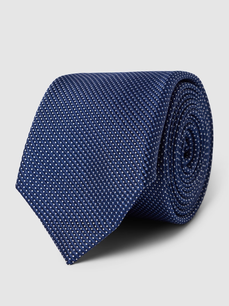 Seidenkrawatte mit Label-Detail Modell 'WOVEN' in marineblau