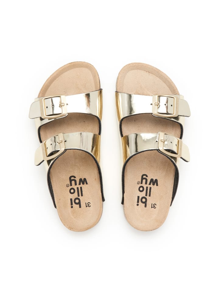 billowy Pantoletten  in gold günstig kaufen