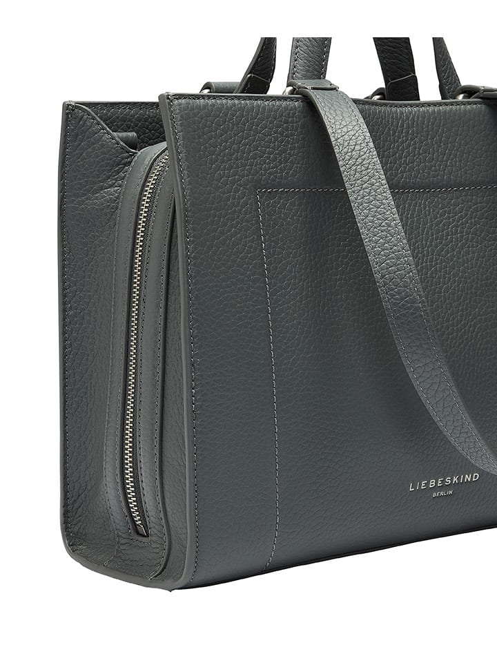 LIEBESKIND BERLIN Leder-Henkeltasche in Grau - (B)33 x (H)24,5 x (T)11,5 cm günstig kaufen onesize