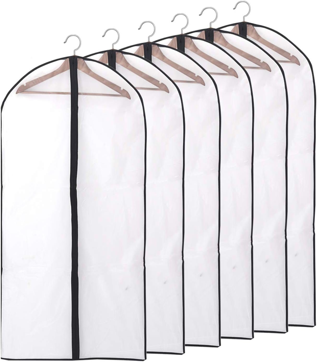 Fokelyi Kleidersack 6 Stück Transparenter Kleidersack Set Aufbewahrungsbeutel Set hängende