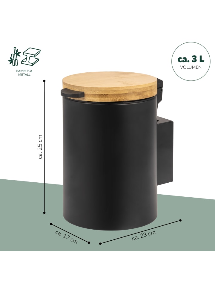 bremermann Wand-Kosmetikeimer 3L Schwarz günstig kaufen onesize