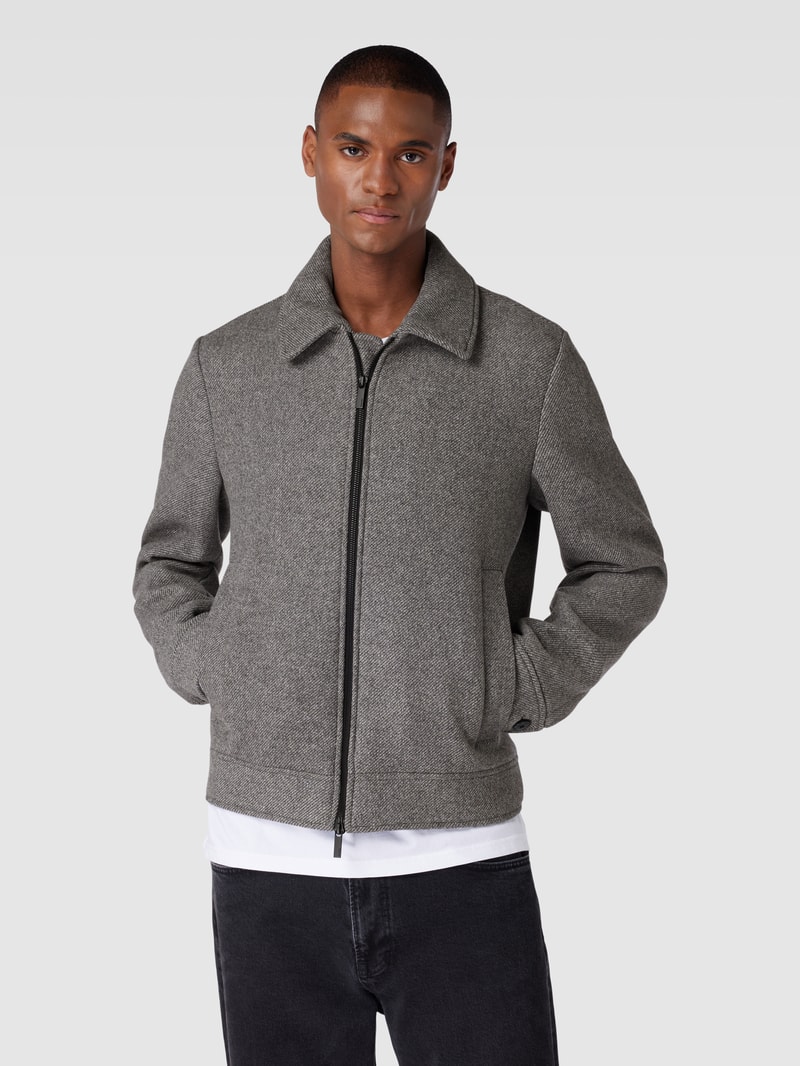 Jacke aus woll-Mix mit Umlegekragen in mittelgrau
