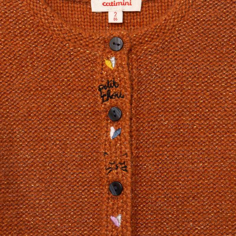 Cardigan fille tricot lurex caramel Catimini