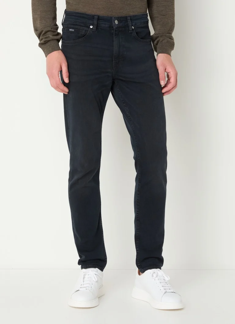 Blugi HUGO BOSS Delano slim fit cu efect decolorat