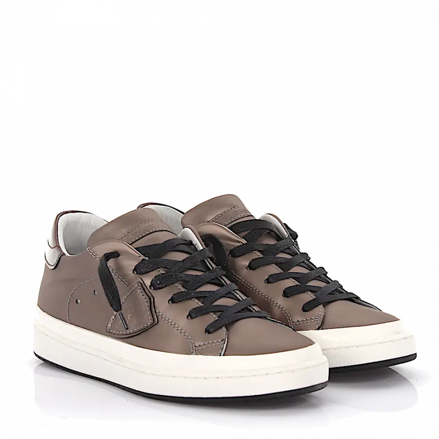 Philippe Model - Keilsneakers Classic Lakers Low Leder grau metallic - grau