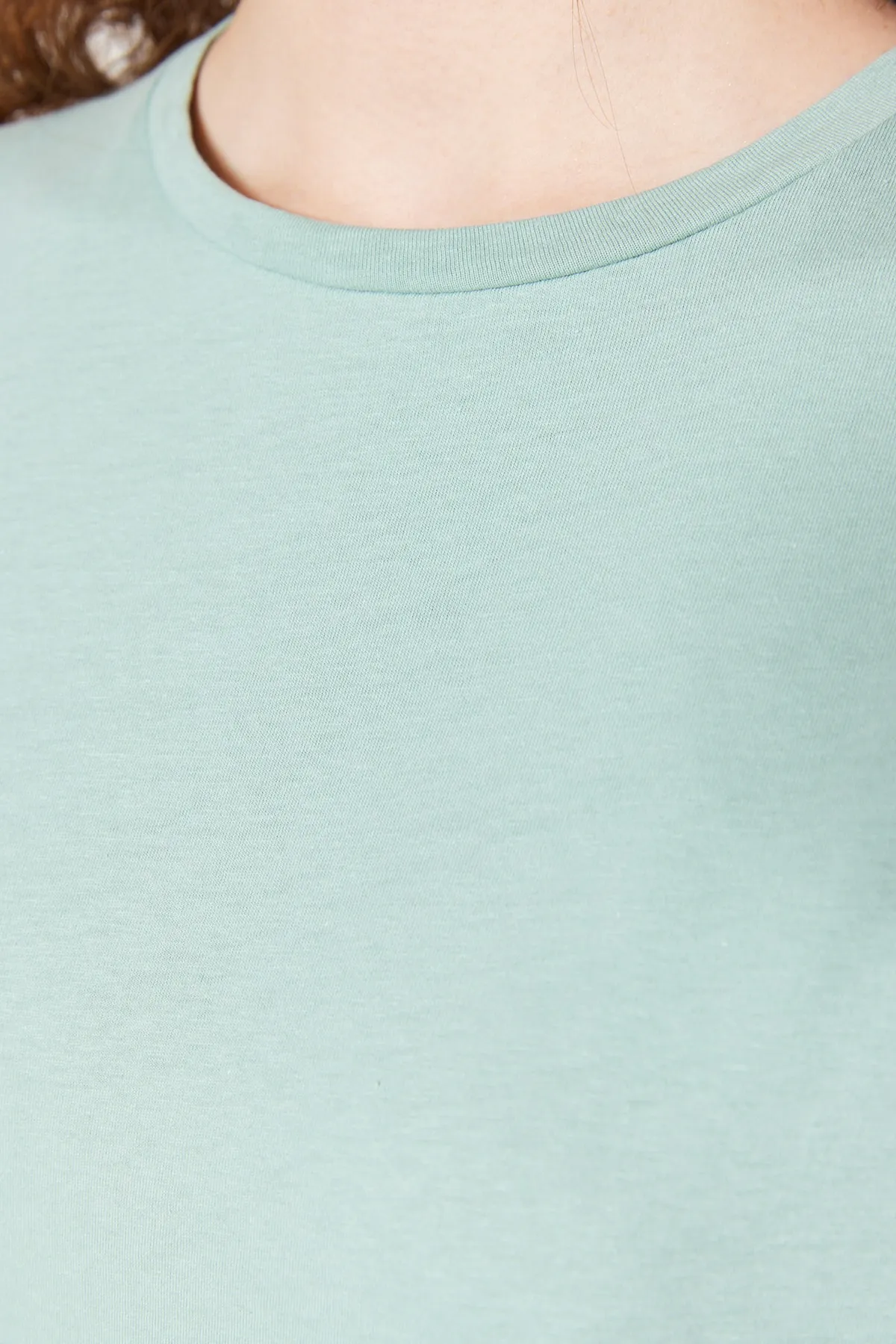 Trendyol Collection  Mintfarbenes, übergroßes/weites Strick-T-Shirt mit Rundhalsausschnitt aus 100 % Baumwolle TWOSS20TS0134