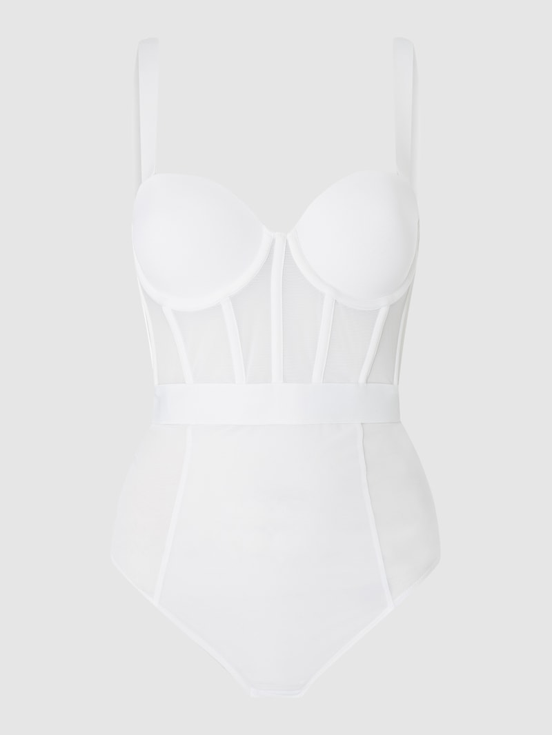 Body aus Mesh in weiß