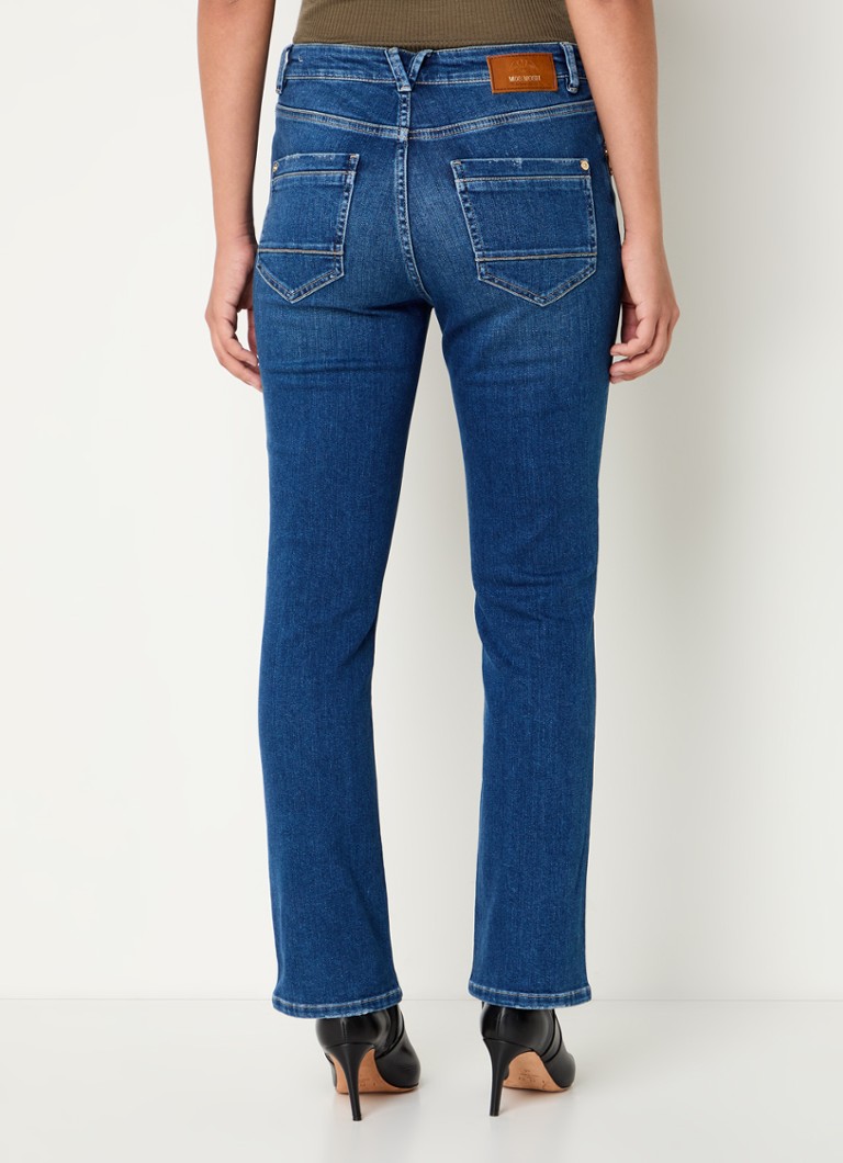Džínsy slim fit so stredným pásom a tmavým praním Mos Mosh Everest