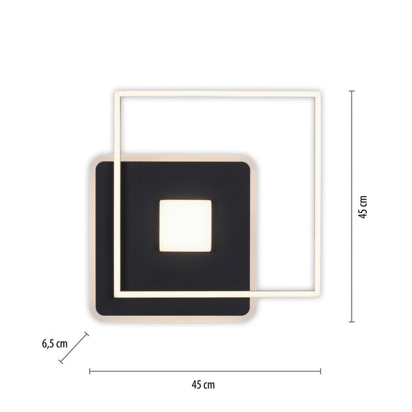 LED-Deckenleuchte Domino, eckig, 45 x 45 cm