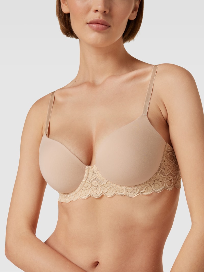 Schalen-BH mit Spitzeneinsatz Modell Moments in beige