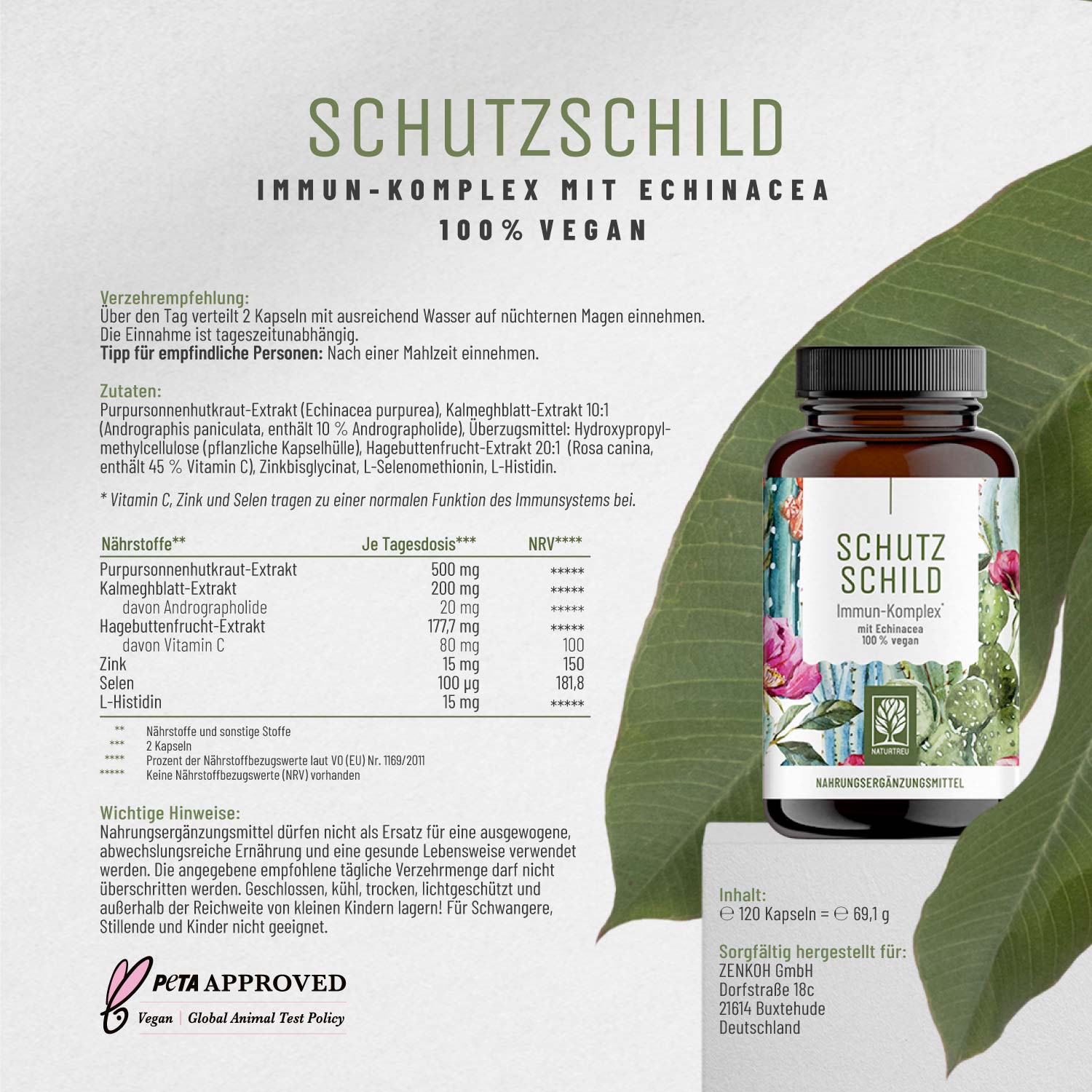 Immun* Komplex mit Echinacea - Schutzschild - NATURTREU®