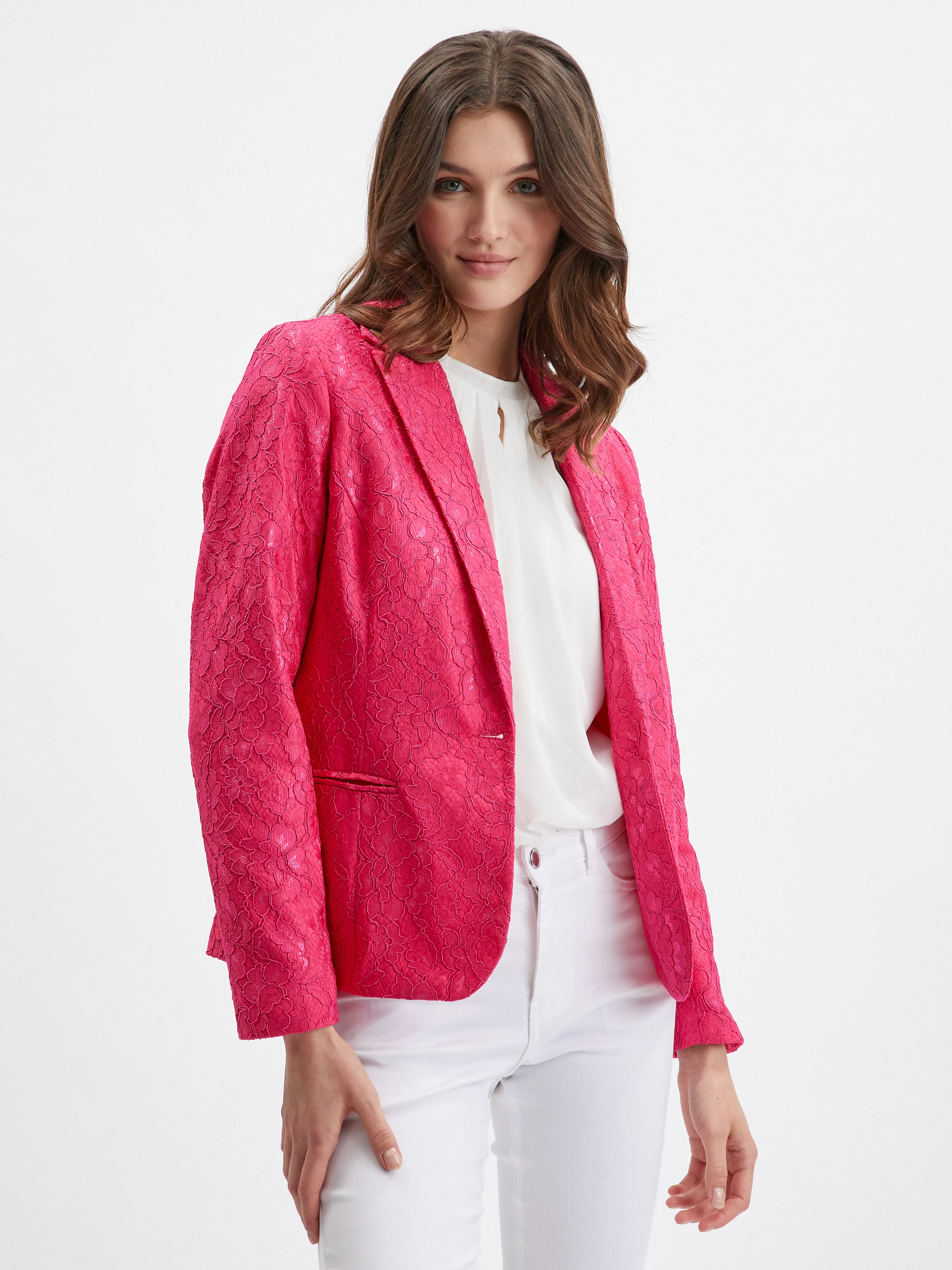 Rosa gemusterte Damenjacke ORSAY