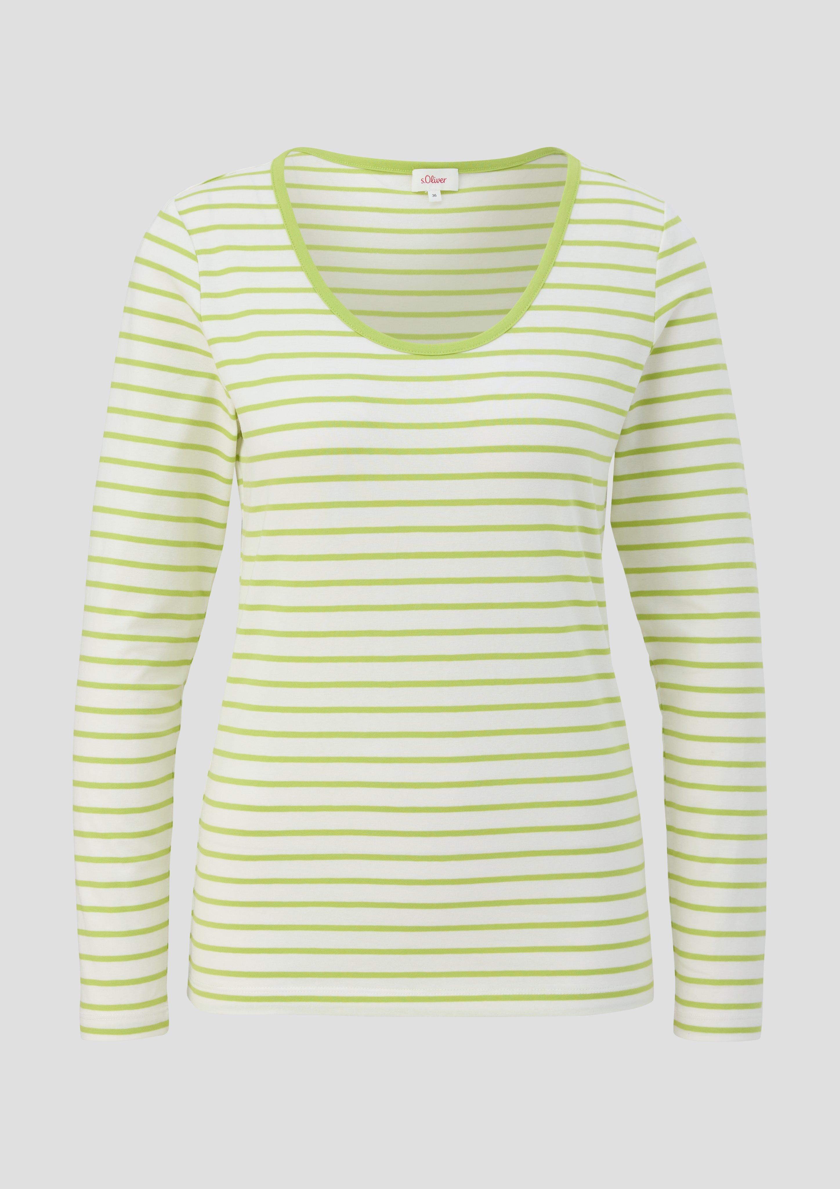 Langarmshirt mit tiefem Rundhalsausschnitt  2141909-74G2