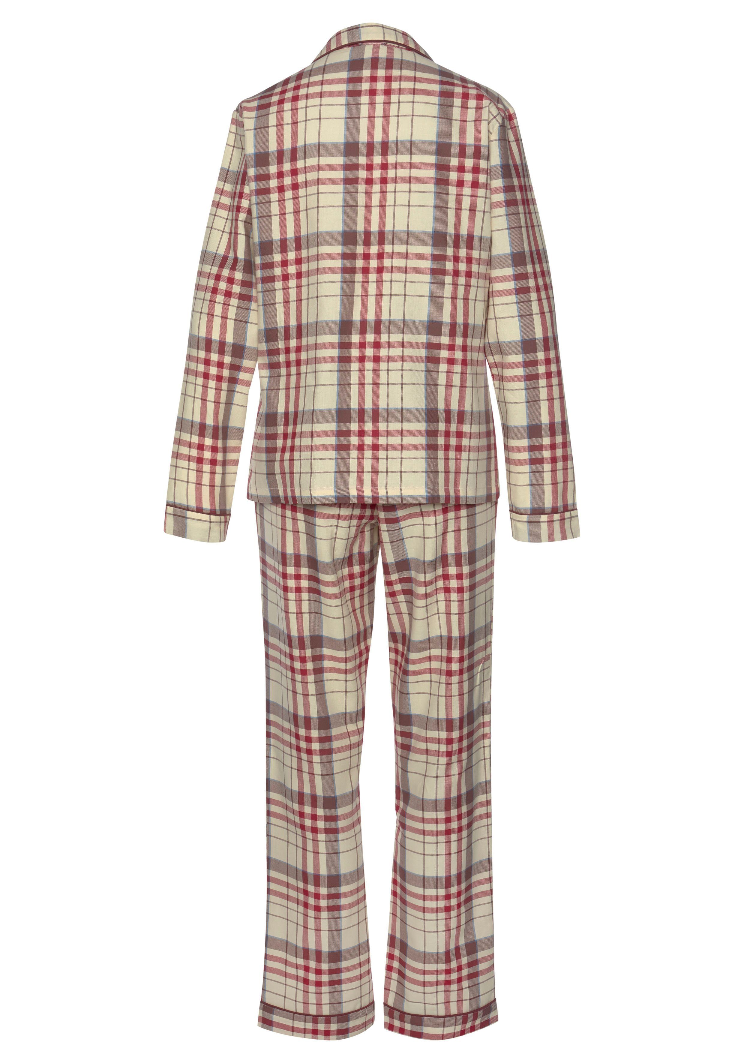 H.I.S Pyjama (Set, 2 tlg) aus Flanell mit Allover-Karomuster