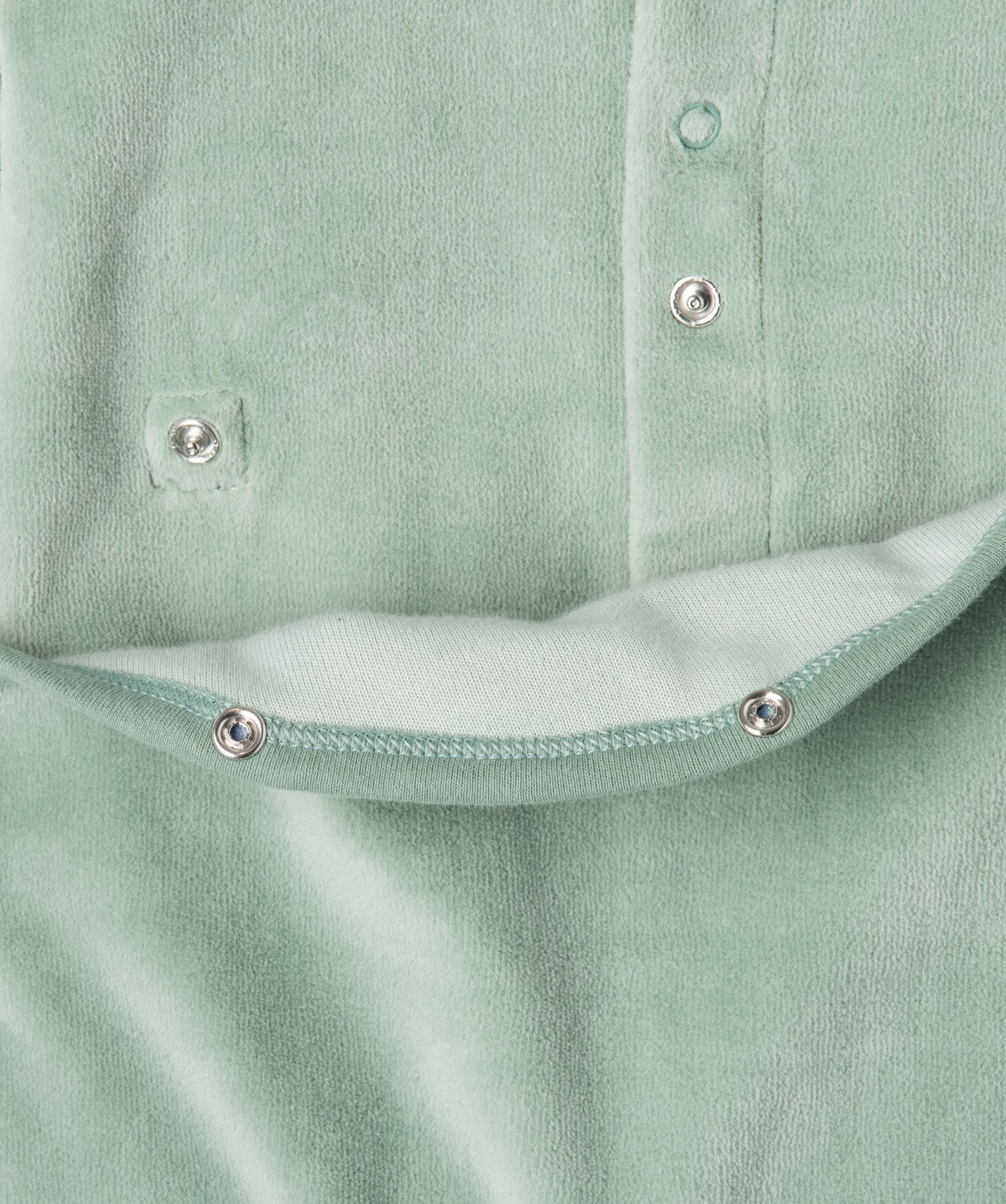 Pyjama en velours avec volants sur les épaules bébé fille... vert | GEMO