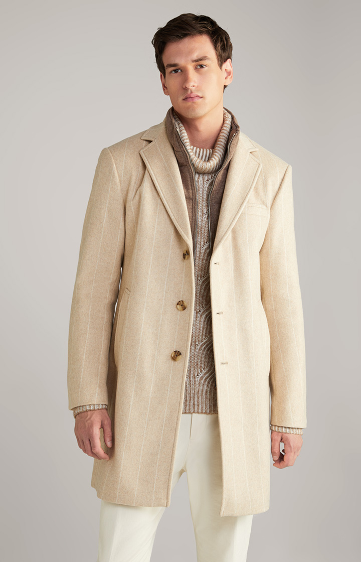 Mantel Morris in Beige gestreift