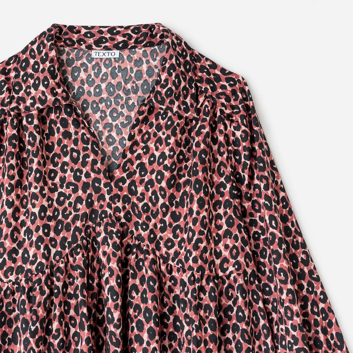 Robe TEXTO vieux rose à motif léopard