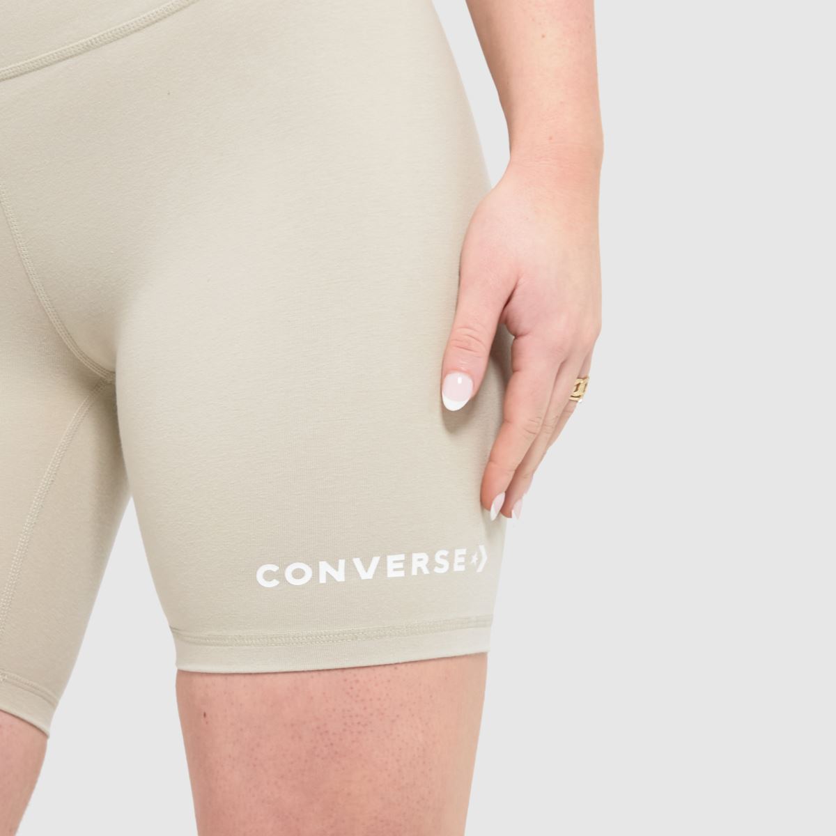 Converse – Stenfärgade cykelshorts med ordmärke
