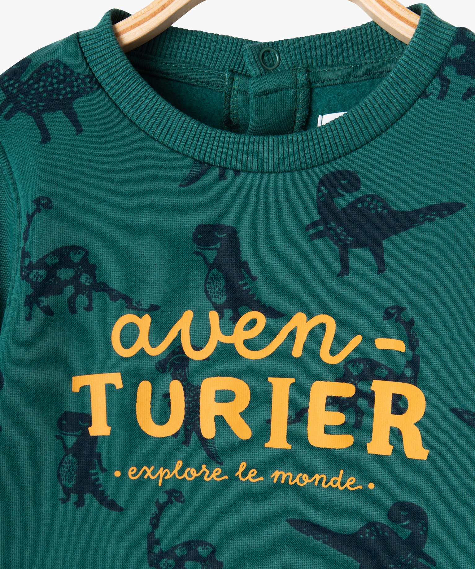 Sweat en molleton doux avec motifs bébé Garçon vert | GEMO