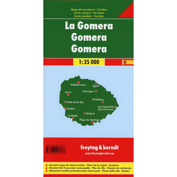Gomera, Autokarte 1:35.000 - Straßenkarte