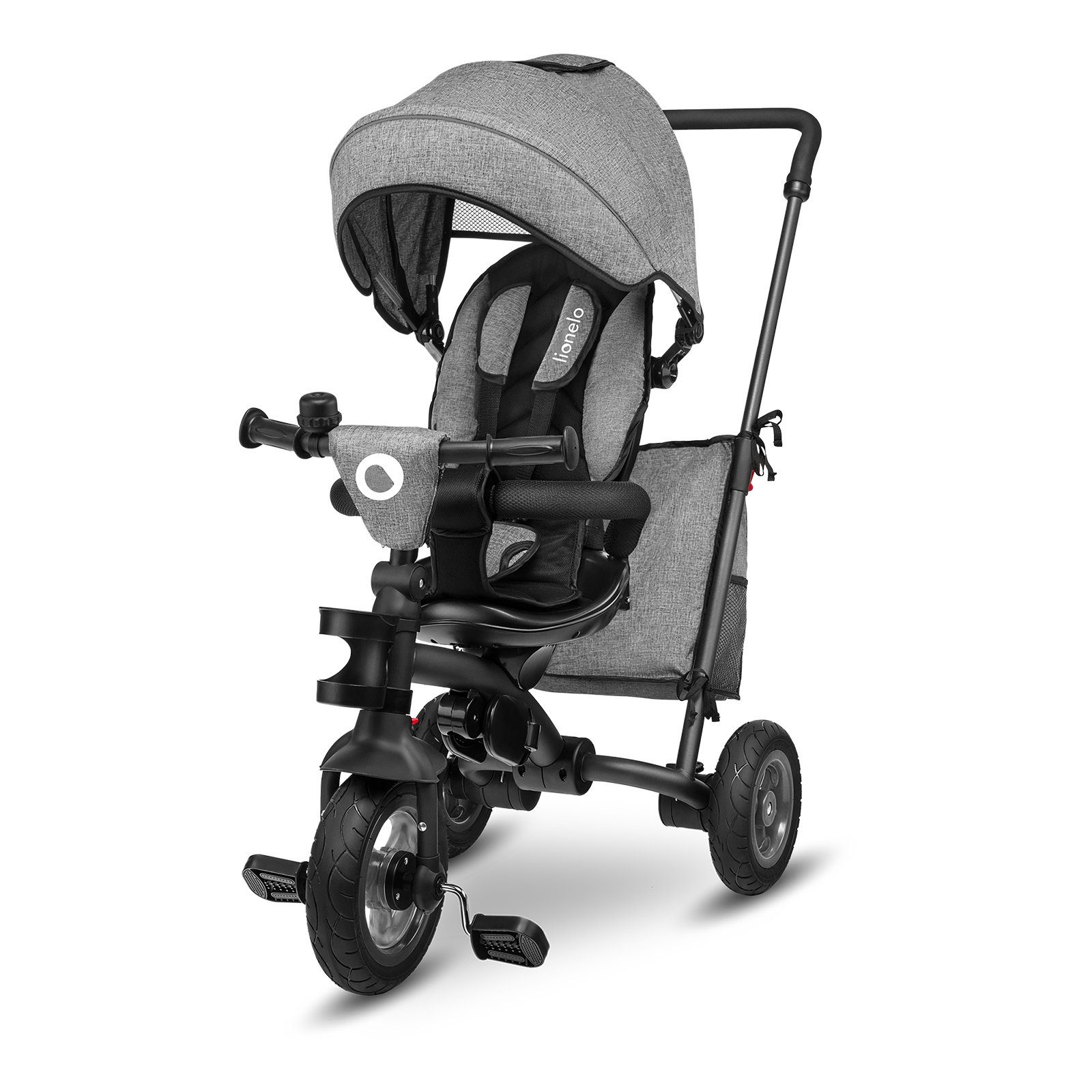 lionelo Dreirad-Kinderwagen Tris, Tasche Getränkehalter zusammenfaltbar Klingel Fußstütze az \