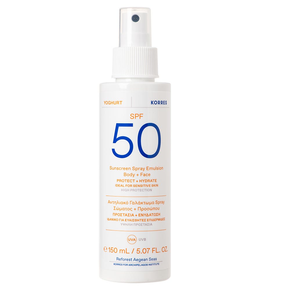 Korres Yoghurt Sonnenschutz Sprüh-Emulsion für Gesicht & Körper SPF50 150 ml