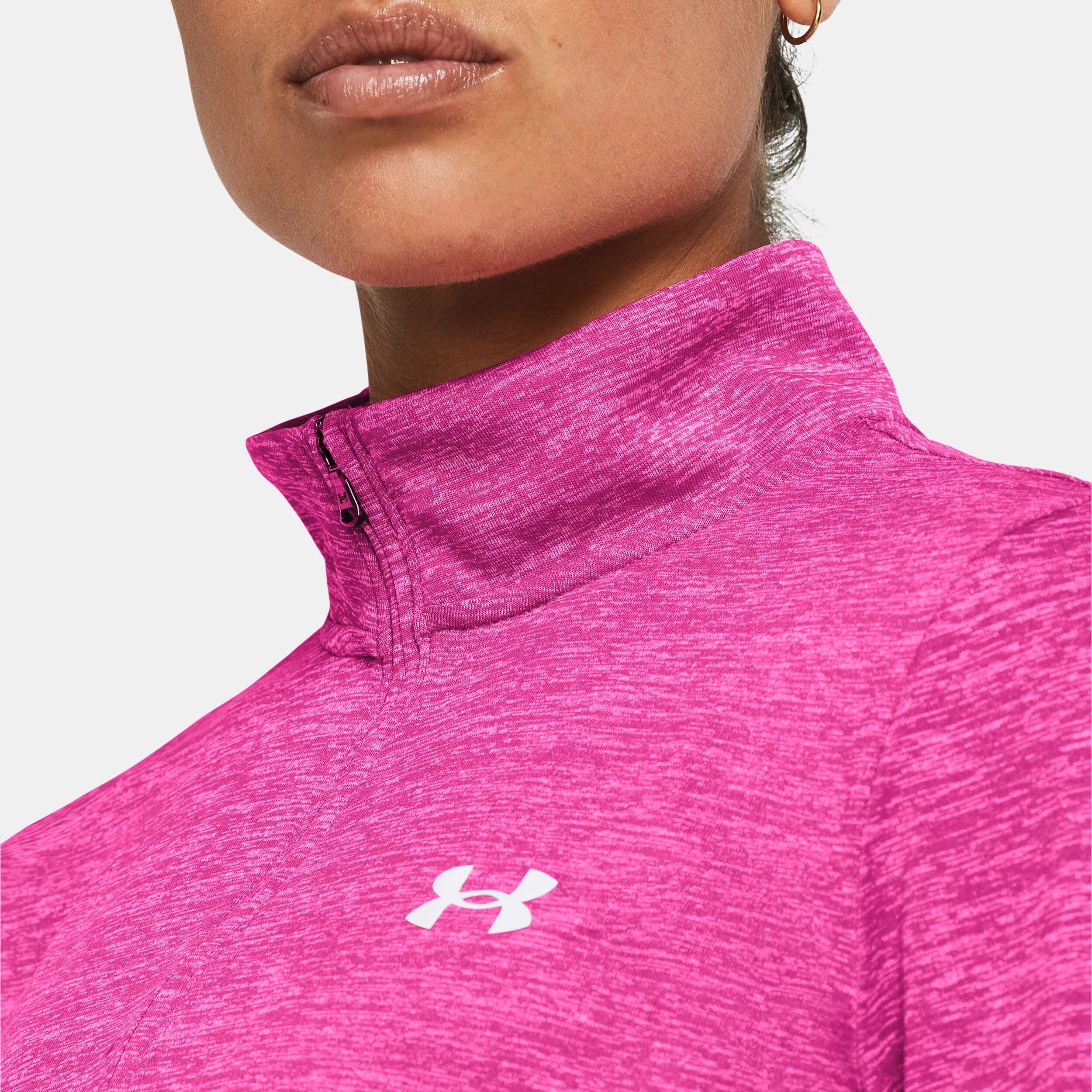 Tech Half-Zip Twist Longsleeve Damen - Pink