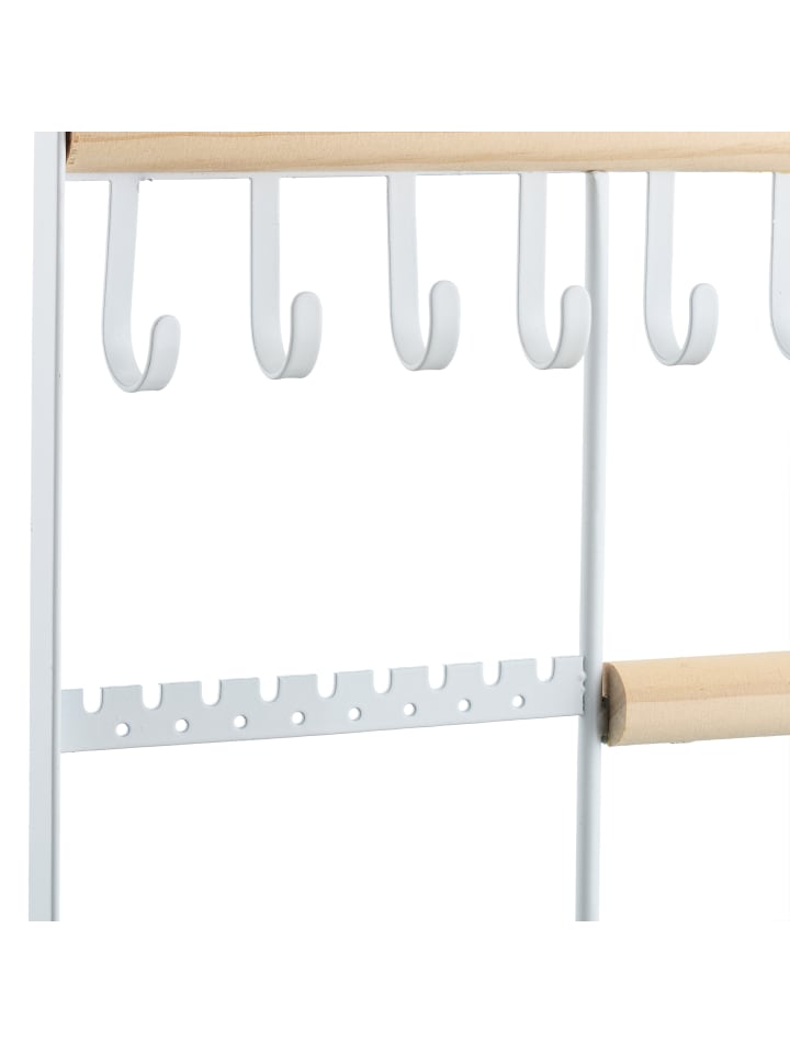 relaxdays Schmuckständer in Weiß/ Natur - (B)19,5 x (H)32,5 x (T)11 cm günstig kaufen onesize