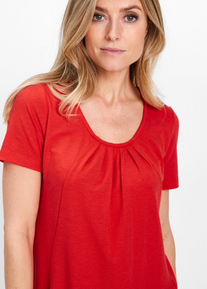Longshirt mit rundhals Dekollete