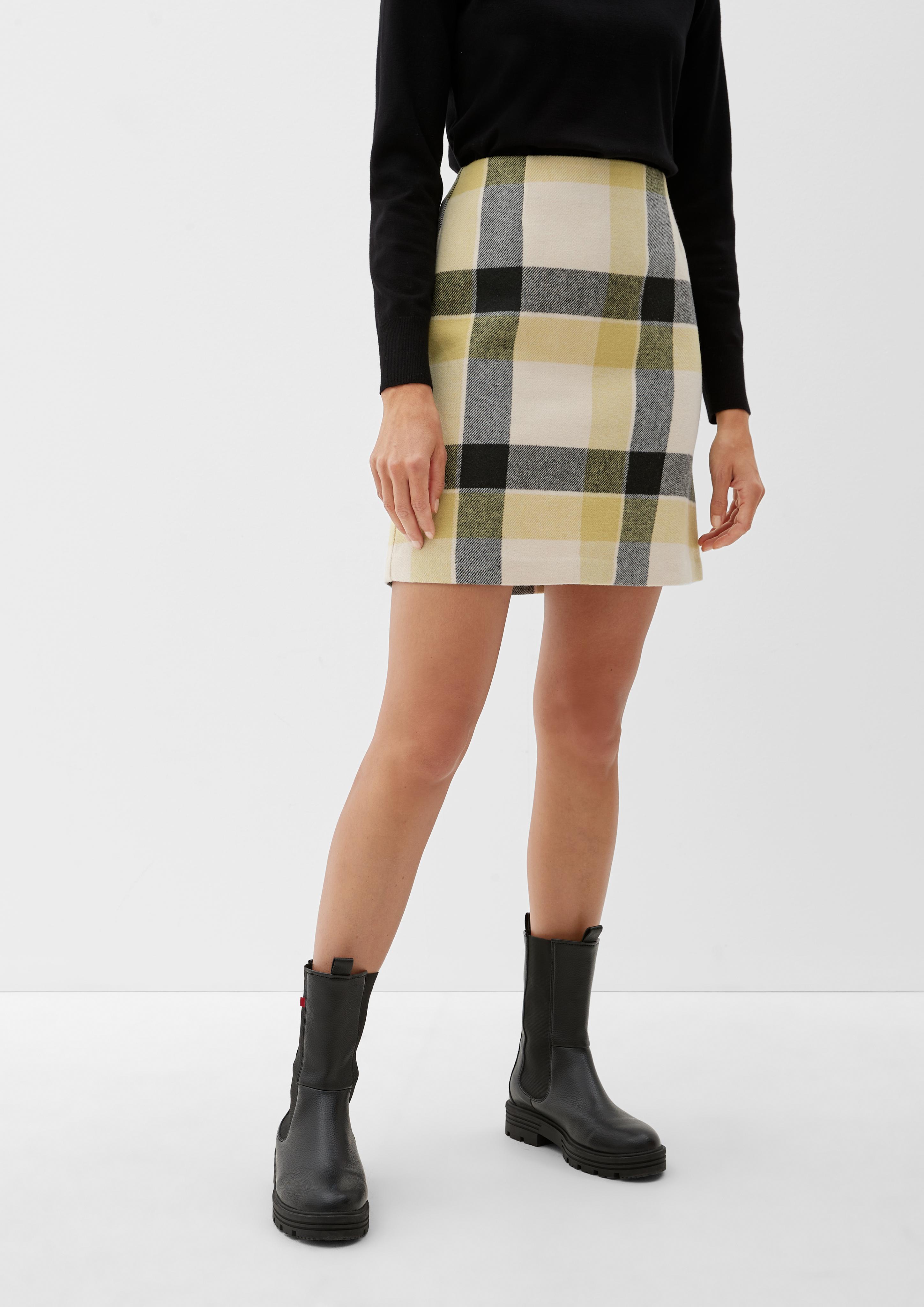 Karierter Minirock mit Wolle  2121590-81N4