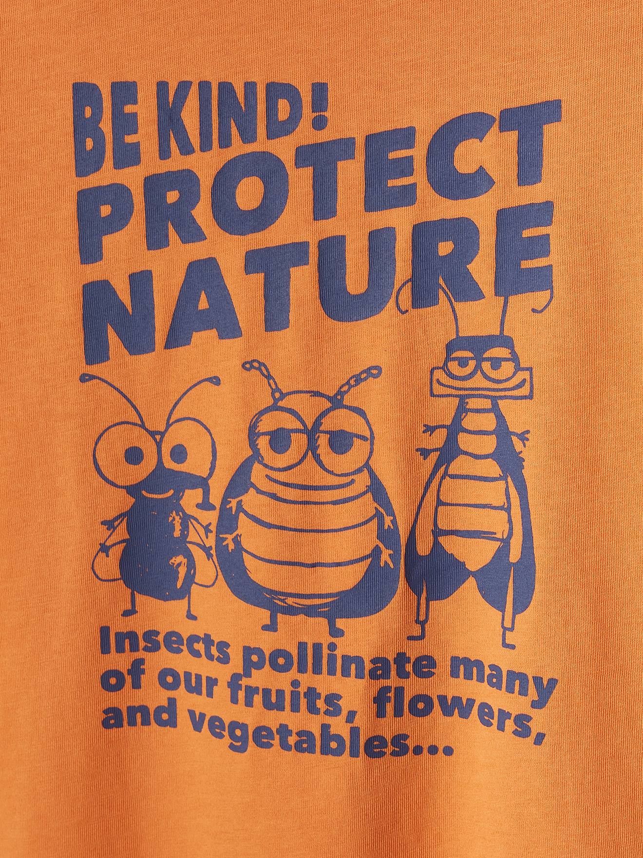 T-shirt imprimé Basics garçon manches courtes ocre