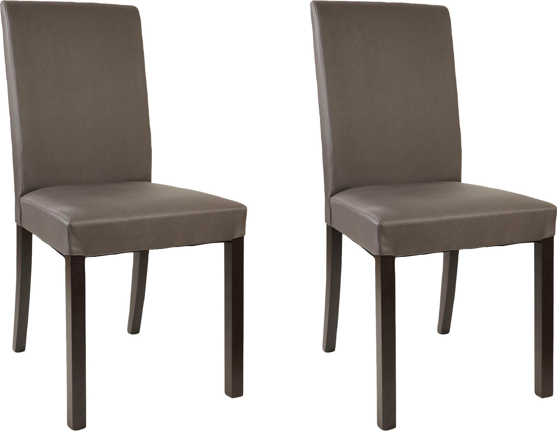 Home affaire 4-Fußstuhl Nina (Set, 2 St), strapazierfähige Microfaser, Gestell Buche natur oder wenge lackiert